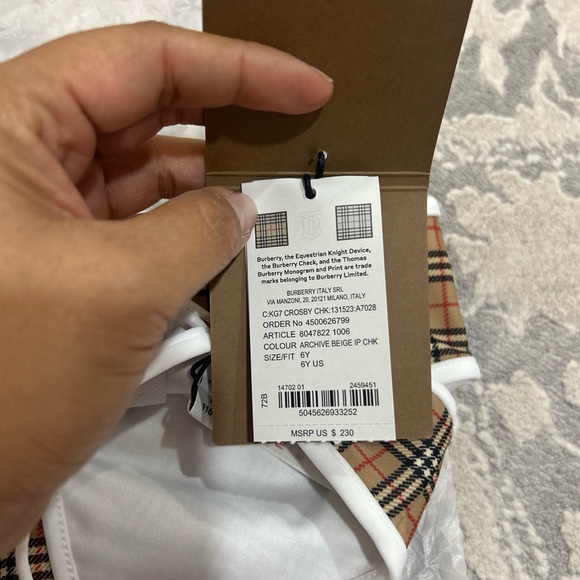 AUTHENTIC little girls 2 piece Burberry Beige Check Swimwear - Picture 4 of 7